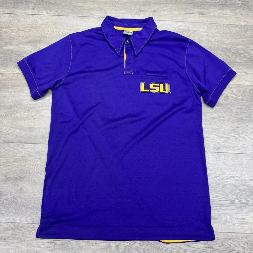LSU Tigers Purple Nike Polo Sz M Preppy Gameday Frat‎ Purple